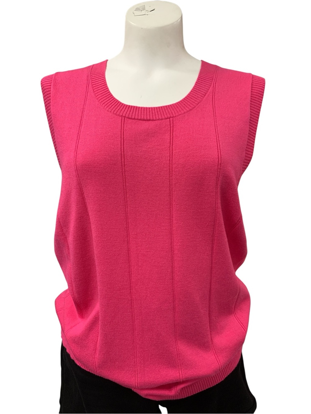 Lopez Sleeveless Knit Tank Top in Bright Pink Size L